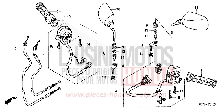 SWITCH/CABLE for Silver Wing MAGNUM SILVER METALLIC (NH110) from 2004